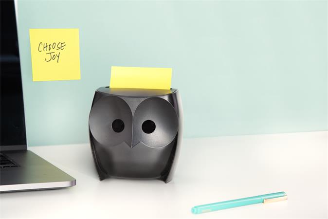 Jegyzettömb adagoló, "Z", 3M POSTIT "Bagoly", fekete